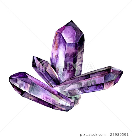 450x468 Watercolor Gemstone. Hand Drawn Illustration