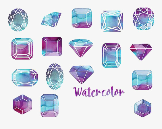 564x451 Collection Of Free Gems Clipart Watercolor. Download On Ubisafe