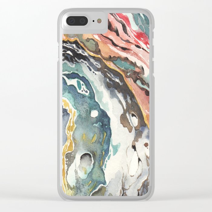 700x700 Abstract Circular Geode Watercolor Clear Iphone Case By