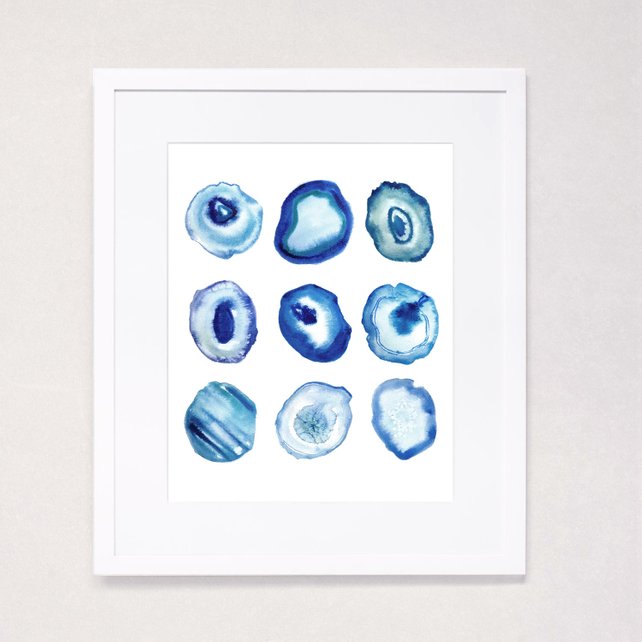 642x642 Geode Watercolor Art Print Etsy
