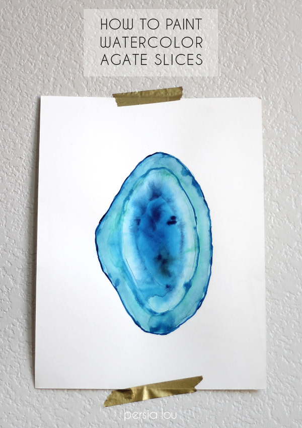 600x850 How To Paint Watercolor Agate Slices