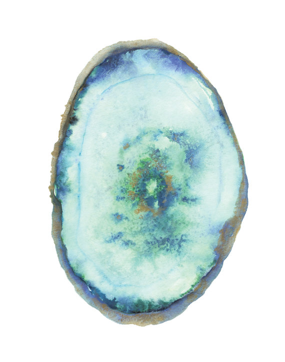 570x725 Watercolor Agate Art Print