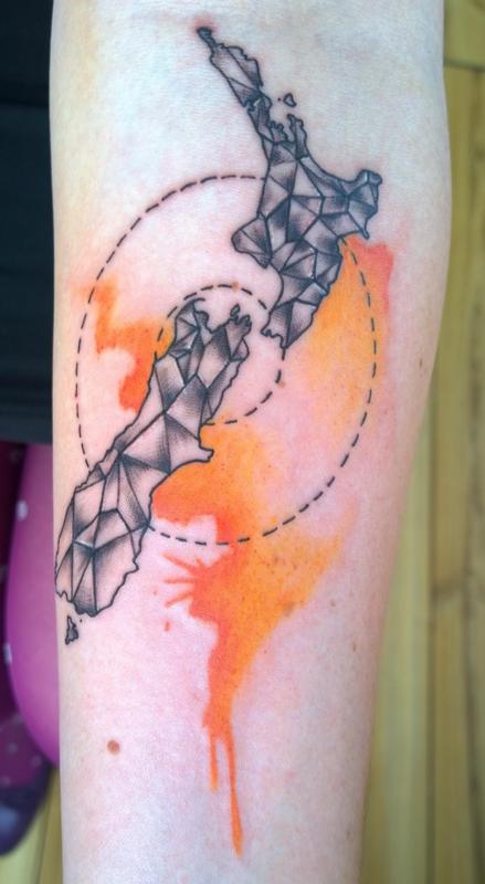 439x800 Geometric Watercolor Tattoo By Chloe Deboo Tattoonow
