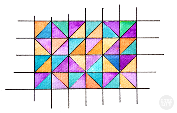 600x385 Geometric Watercolor Wall Art I Try Diy