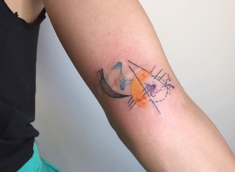 820x603 Geometric And Abstract Tattoos With A Splash Of Watercolor By