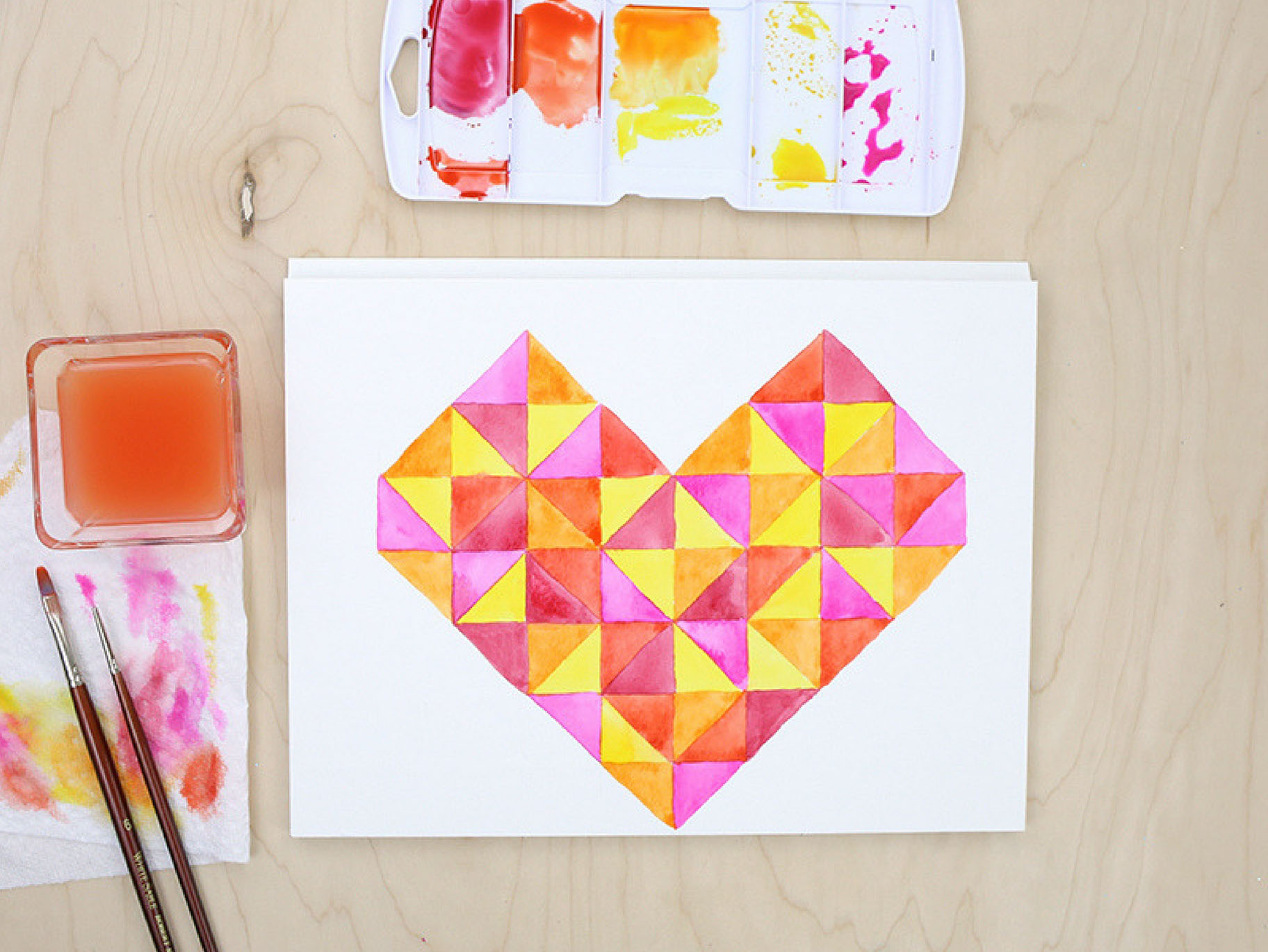1824x1371 How To Paint A Geometric Watercolor Heart