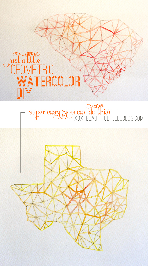 584x1050 Diy Geometric Watercolor Painting