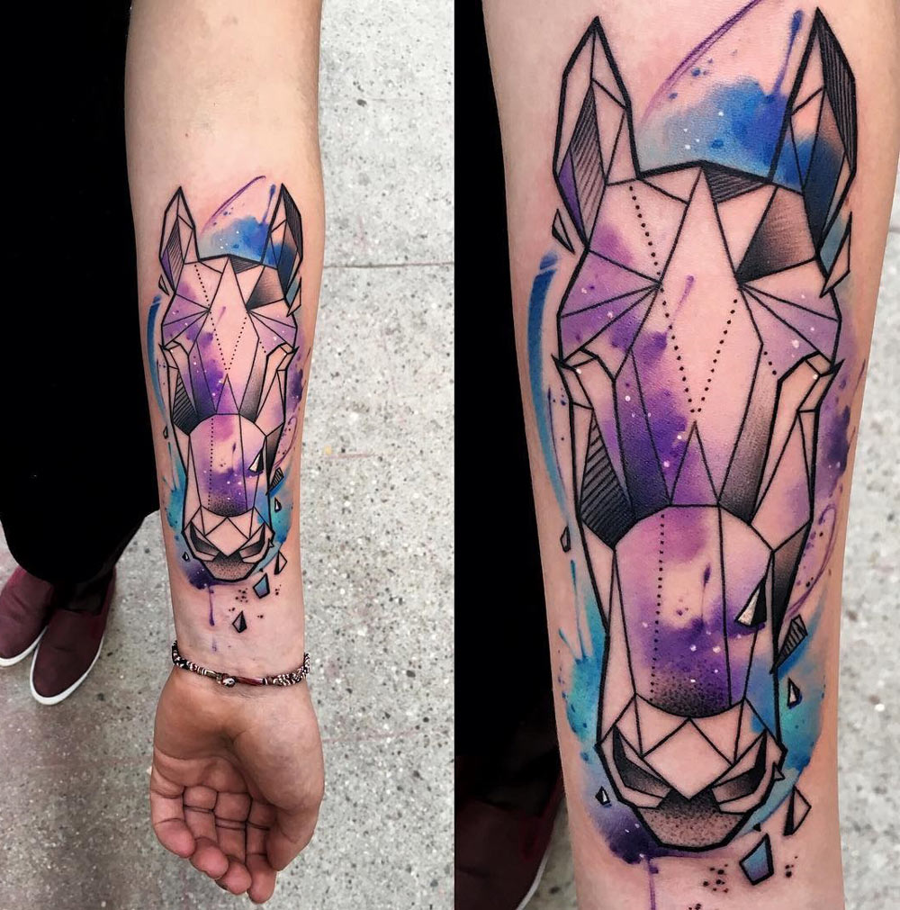 1000x1011 Geometric Horse With Galaxy Best Tattoo Design Ideas