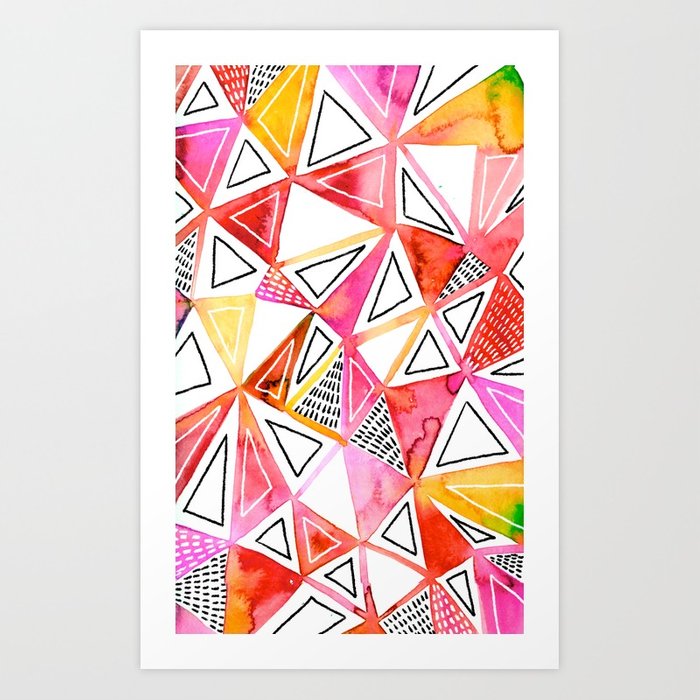700x700 Geometric Watercolor Art Print By Stephdillon Society6