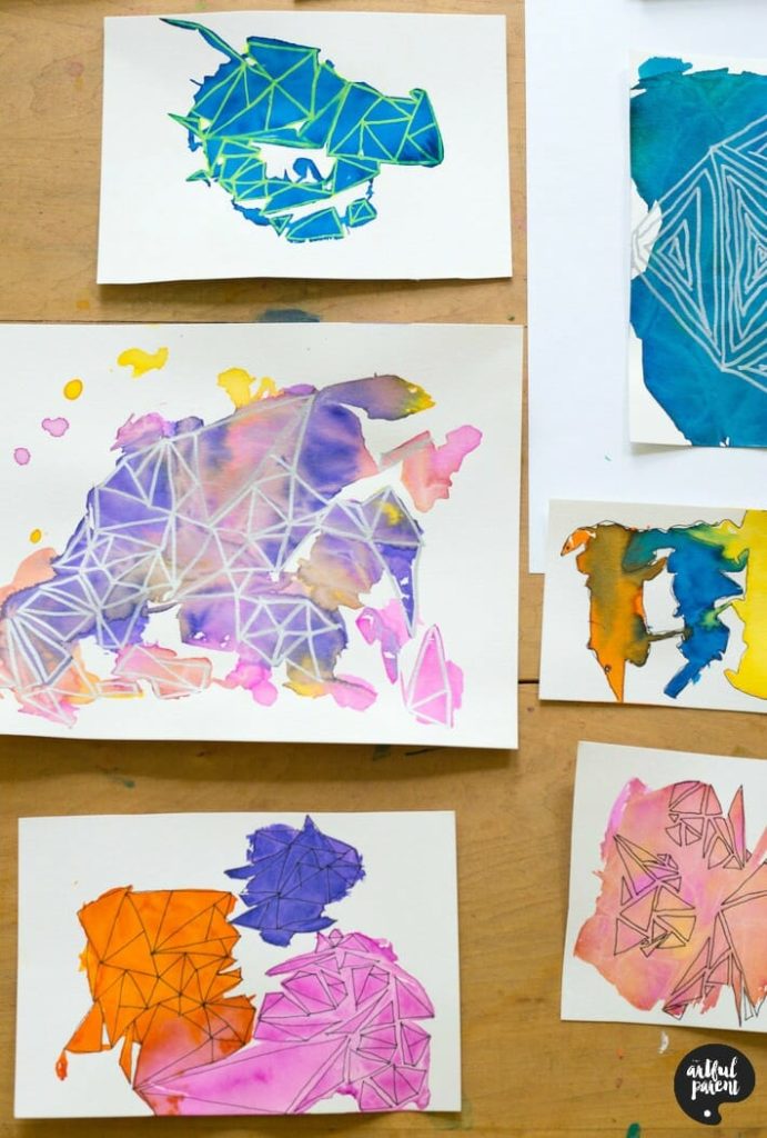 691x1024 Geometric Watercolor Art