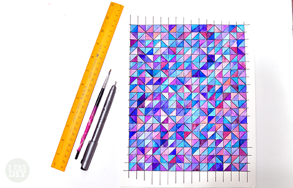 600x385 Geometric Watercolor Wall Art I Try Diy