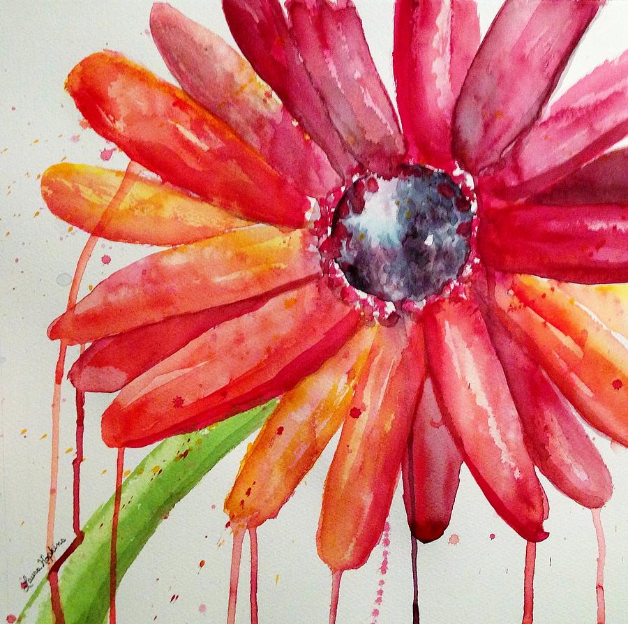 900x894 Gerbera Daisy Painting By Laura Hopkins