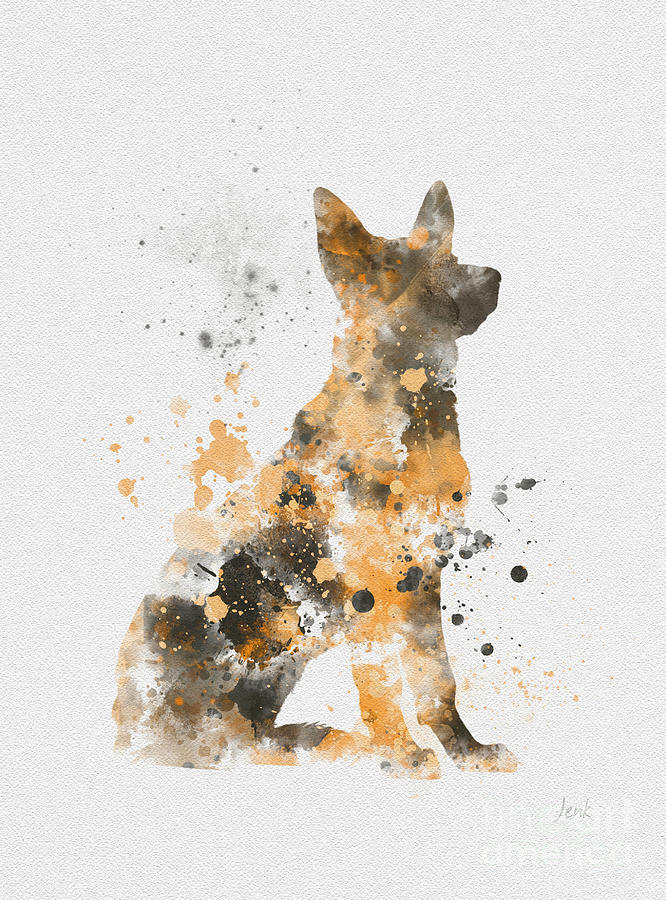 666x900 German Shepherd Mixed Media By Rebecca Jenkins