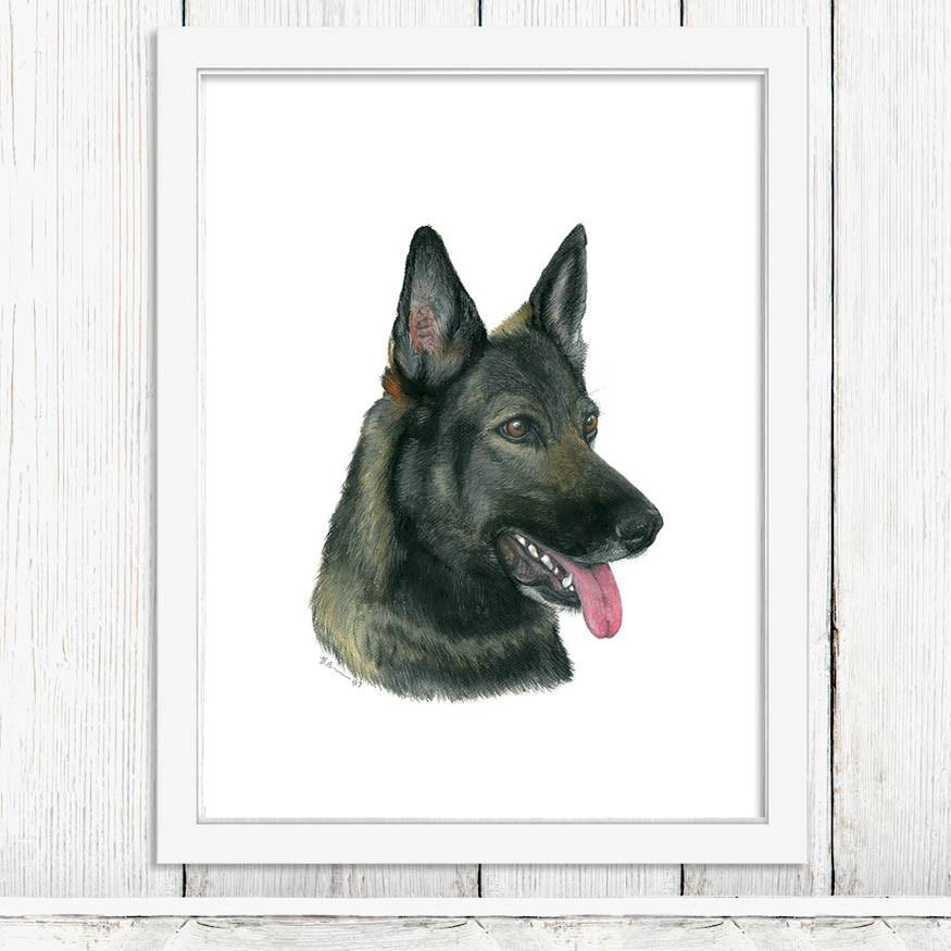 875x875 German Shepherd Print Dog Animal Art Tiny Toes Design