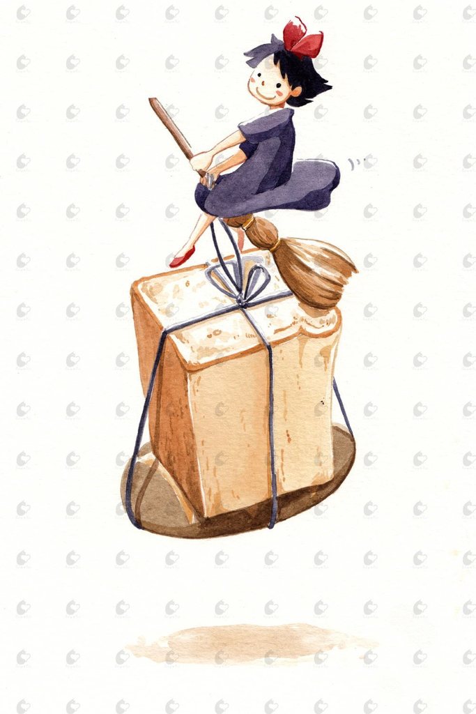 683x1024 Set Of 4 Studio Ghibli Watercolor Kitchen Art 5x7 Prints