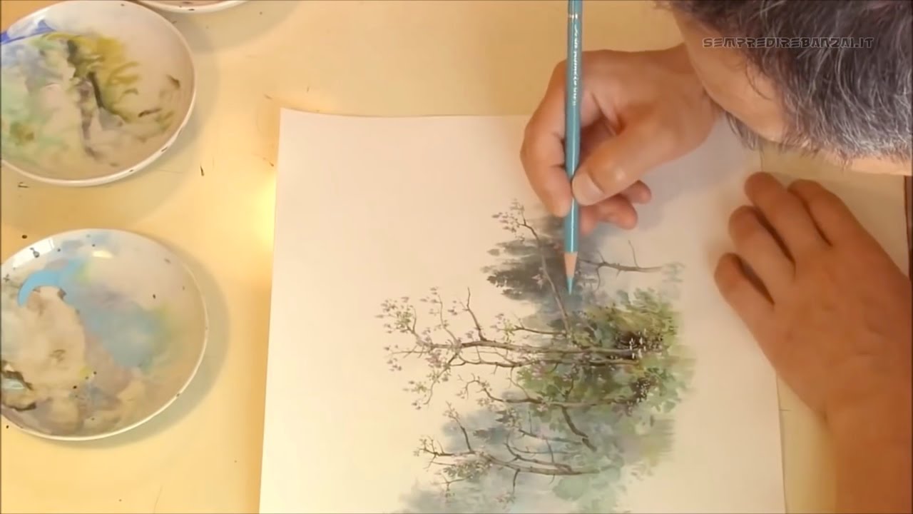 1280x720 Studio Ghibli Artist Kazuo Oga Painting Process