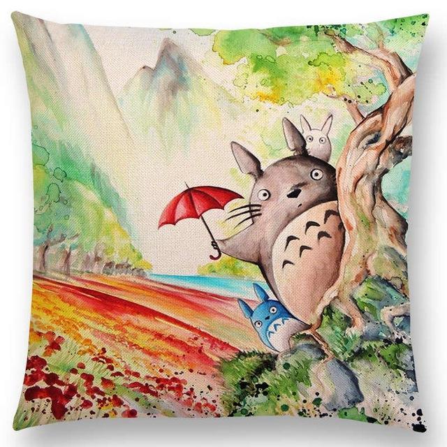 640x640 Studio Ghibli Watercolor Throw Pillow Cover Ghibli Store