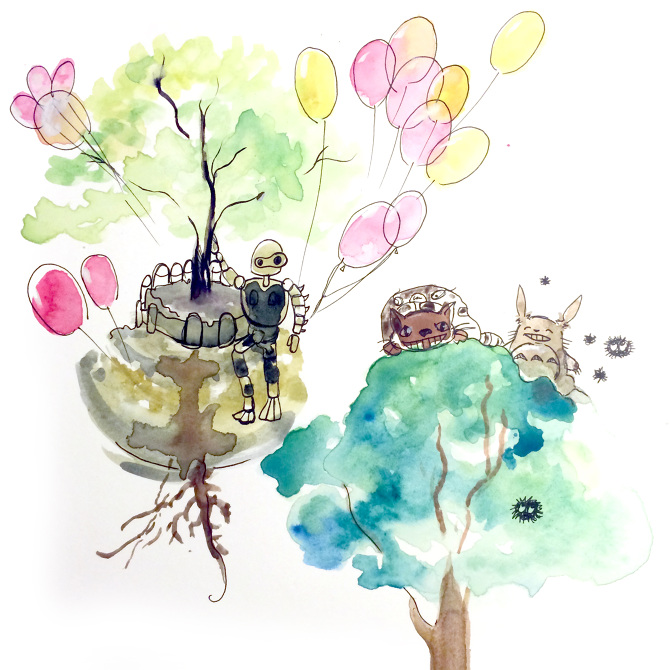 670x670 Ghibli Watercolors