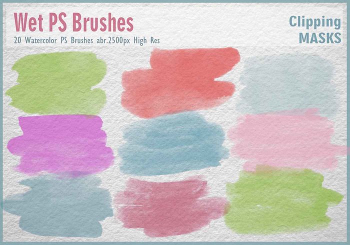 700x490 Watercolor Mask Ps Brushes Abr.