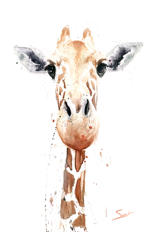 500x751 Giraffe Watercolor Print 2 Watercolor Animal Paintings