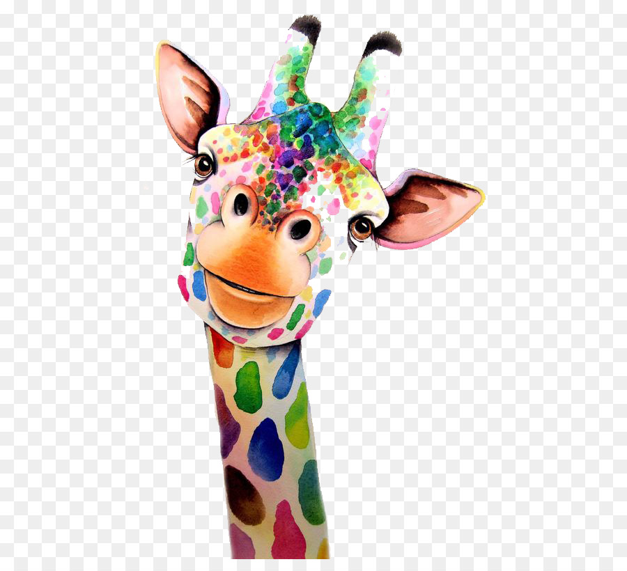 900x820 Giraffe Watercolor Painting