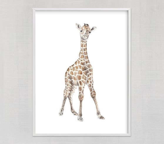558x492 Baby Giraffe Watercolor Wall Art By Pottery Barn Kids