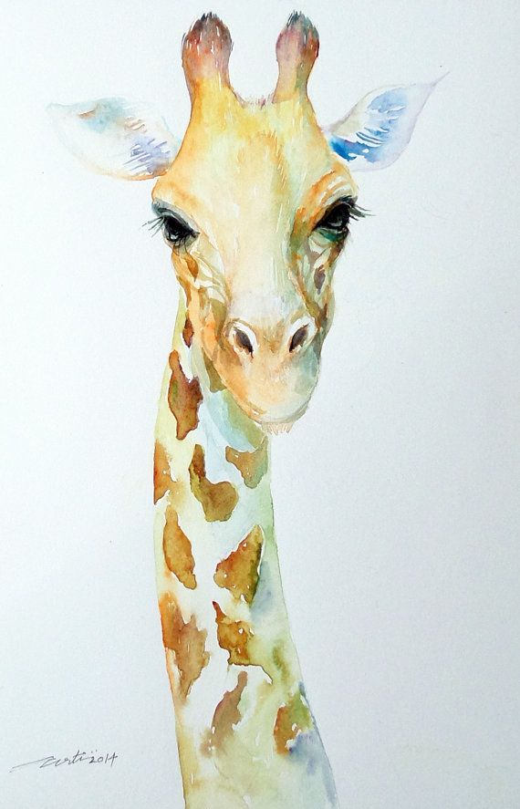 570x887 Giraffe Watercolor Original Animal Painting 9x12 In 2018 To