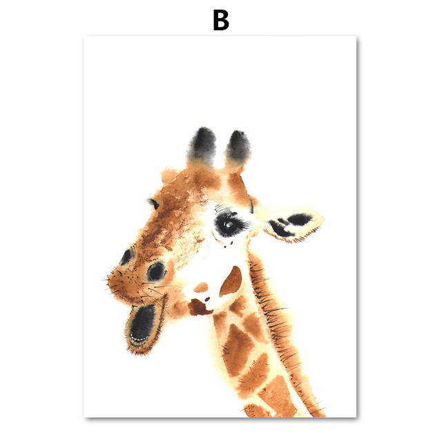 640x640 Online Shop Colorfulboy Giraffe Watercolor Wall Art Canvas