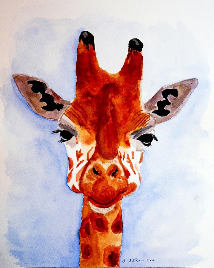 720x900 Watercolor Giraffe Painting By Stephanie Estrin