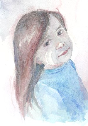 300x427 A Step By Step Watercolor Demonstration A Little Girl