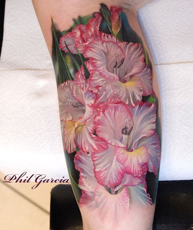 650x774 Gladiolus Flower Girls Calf Piece Best Tattoo Design Ideas