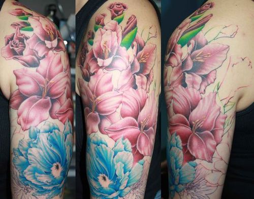 500x393 Gladiolus Watercolor Tattoo 2420 Loadtve