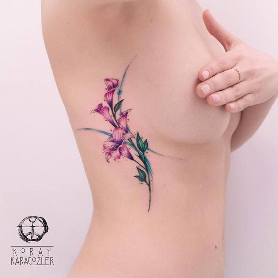 564x564 34 Surreal Watercolor Floral Tattoos Amazing Tattoo Ideas