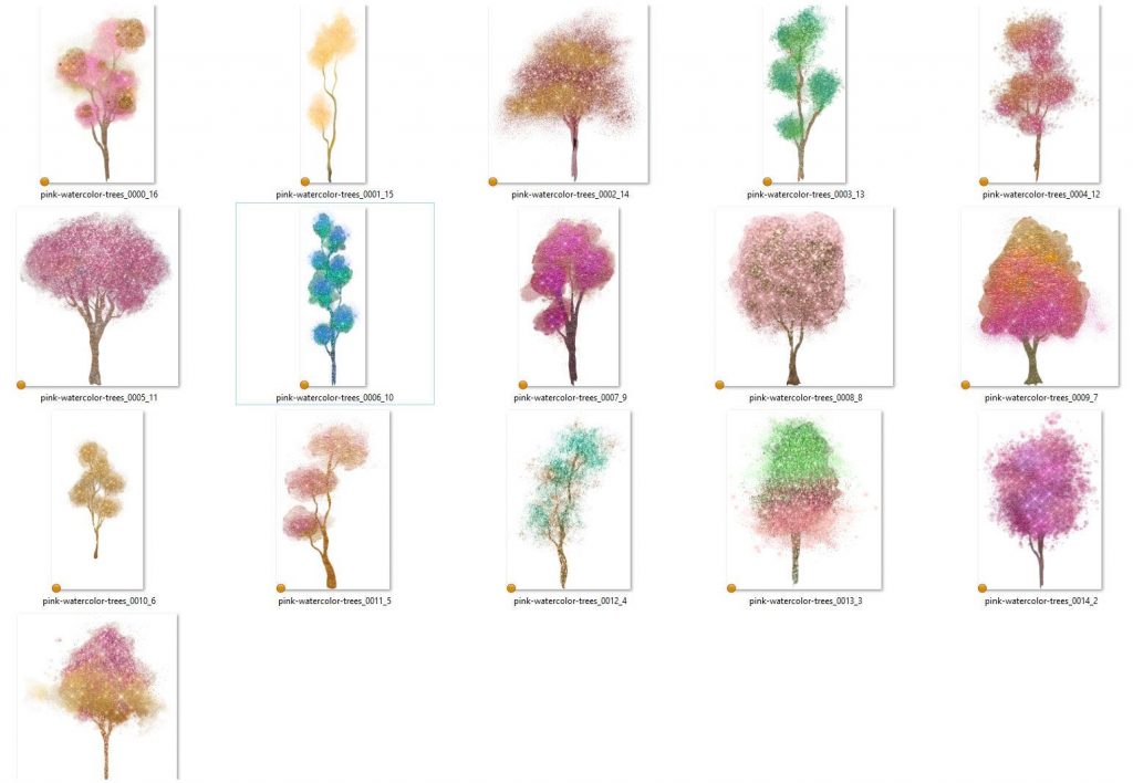 1024x708 Glitter Watercolor Trees Clipart
