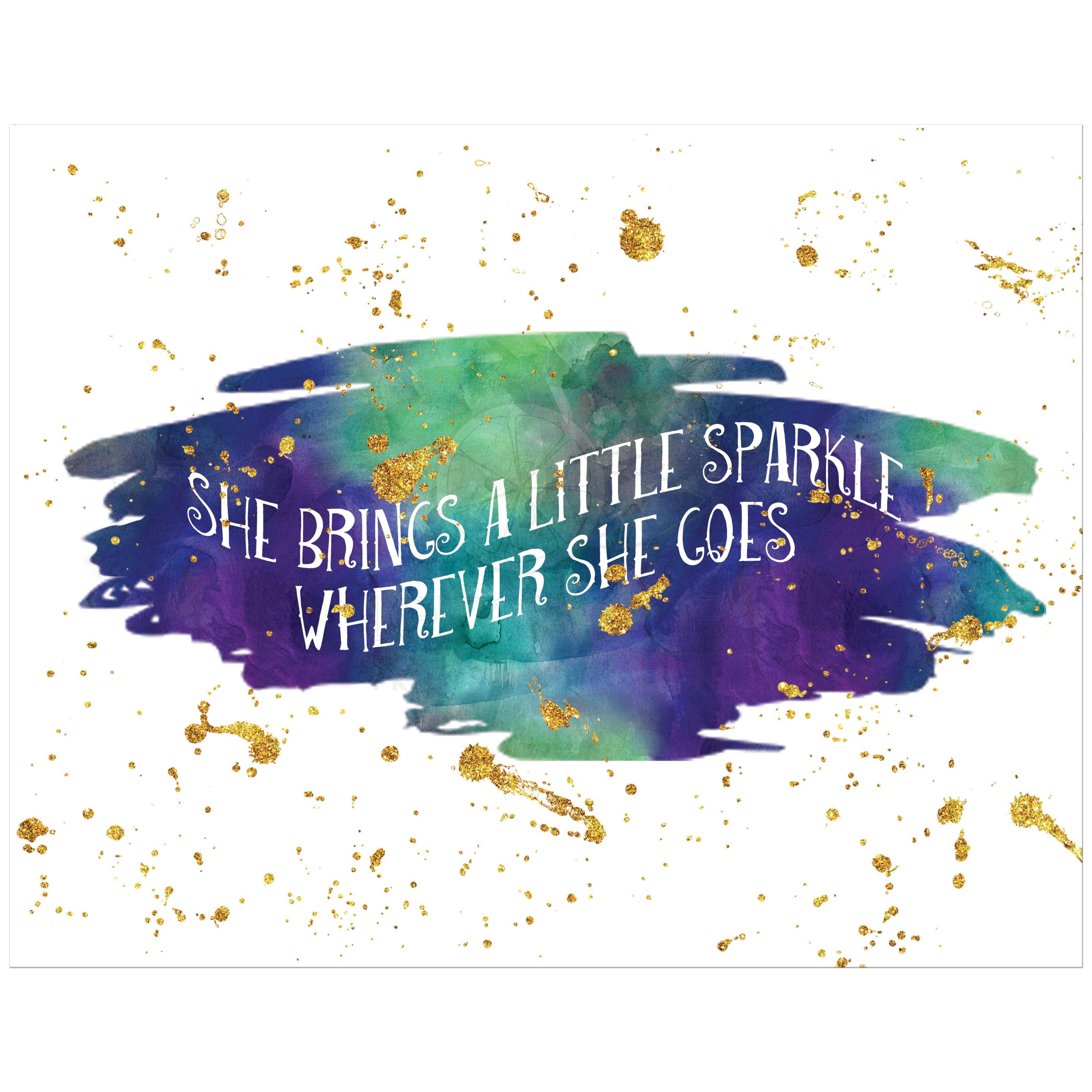 4275x4275 11x14 Art Print Sparkle Purple, Aqua Blue, Green Watercolor