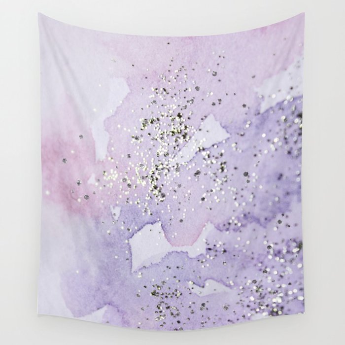 700x700 Pastel Glitter Watercolor Painting Wall Tapestry By Artention