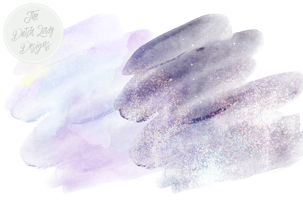 1000x679 Watercolor Amp Silver Glitter Smear Clipart By The Dutch Lady