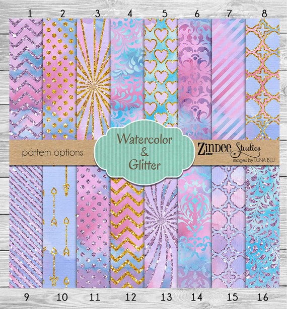 570x615 Watercolor And Glitter Zindee Studios