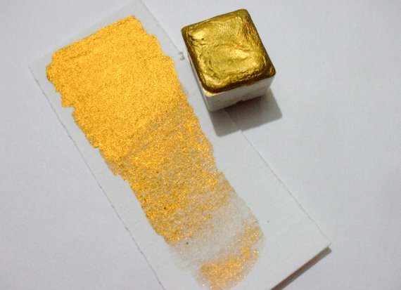 570x413 Rich Gold Metallic Handmade Watercolor Paint Calligraphy Etsy