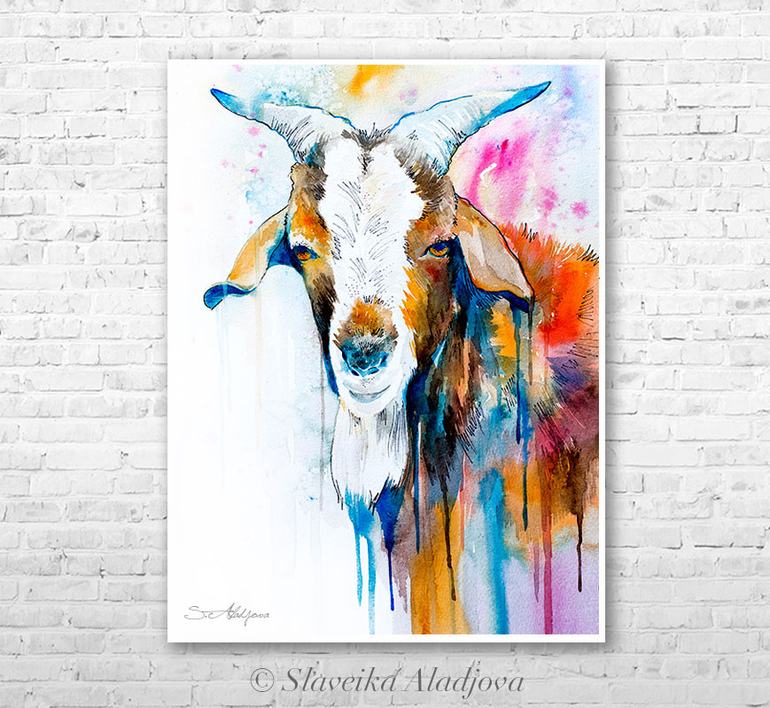 869x799 Goat Watercolor Painting By Slaveika Aladjova On Behance