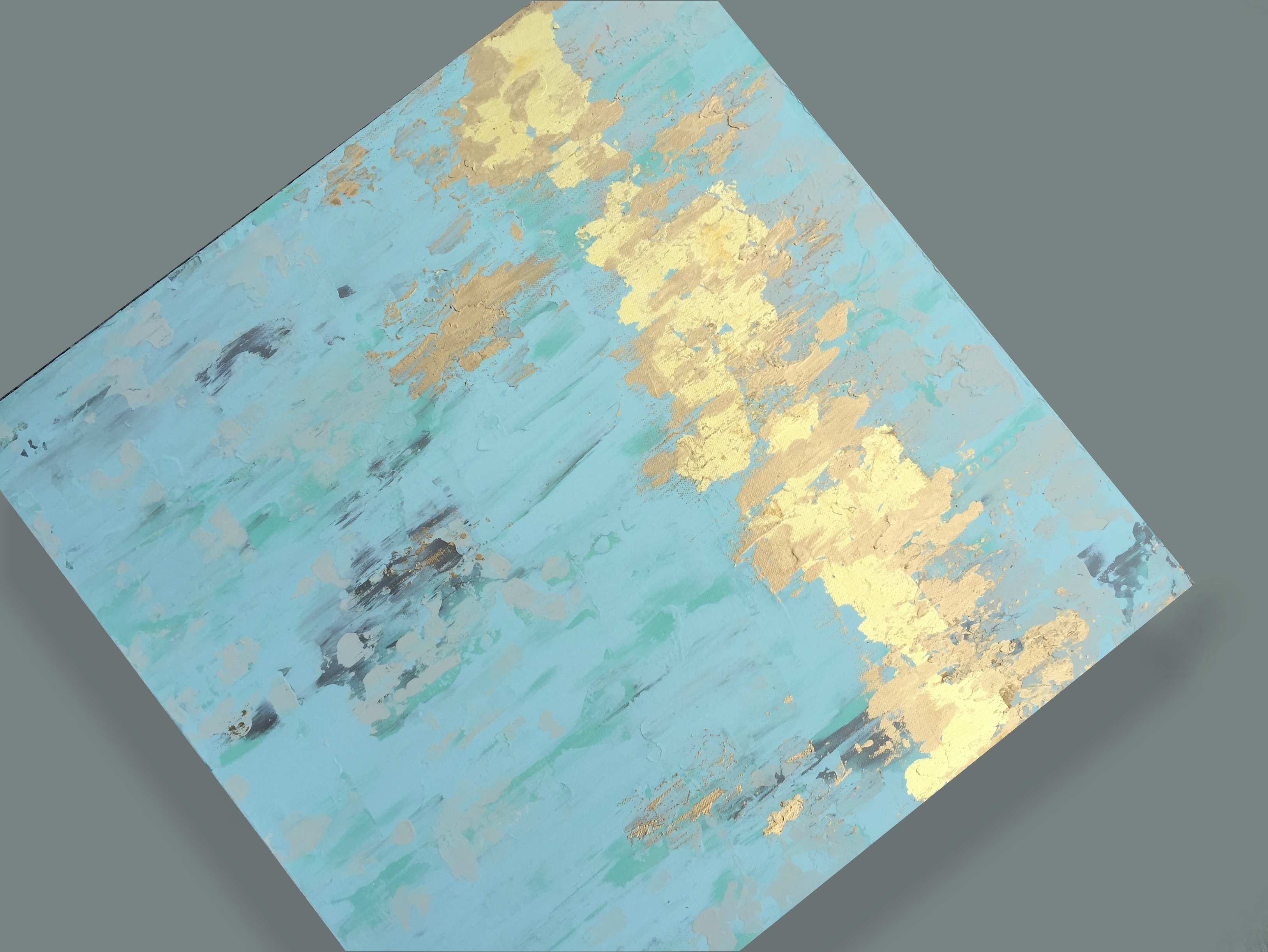 3254x2443 Gold Leaf Painting On Canvas New Mixed Media Gold Leaf Watercolor