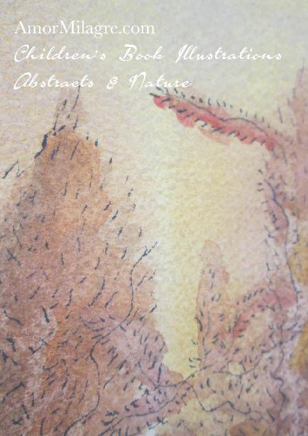 434x614 Gold Leaf Trees Original Artwork Watercolor Painting Amor Milagre