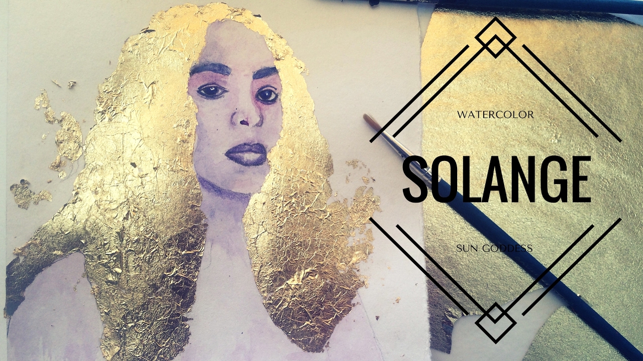 1280x720 Solange Watercolor + Gold Leaf Timelapse