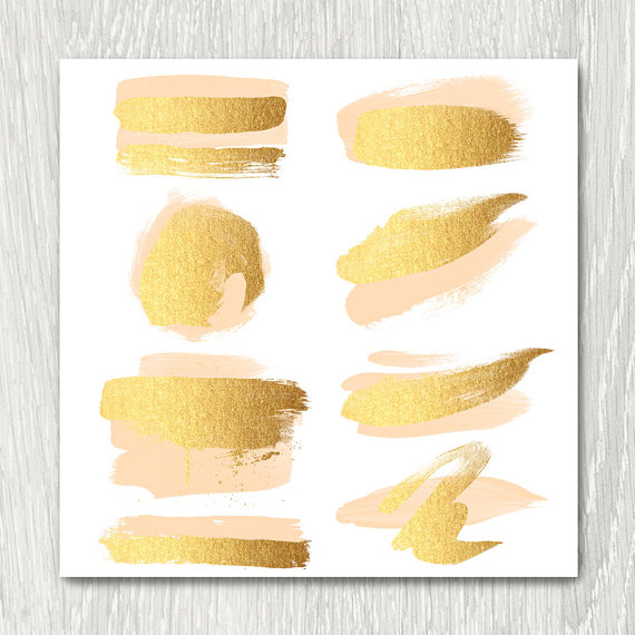 570x570 Gold Brush Strokes Clipart