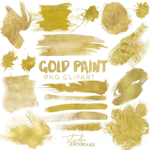 570x570 Gold Paint Elements Clipart