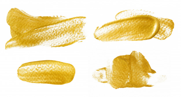 626x338 Set Of Abstract Hand Painted Watercolor Paint Golden Background