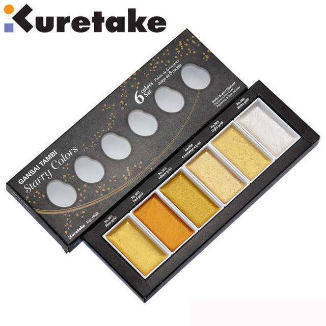 640x640 Zig Kuretake Gansai Tambi Starry Colors Solid Paints Metallic Gold