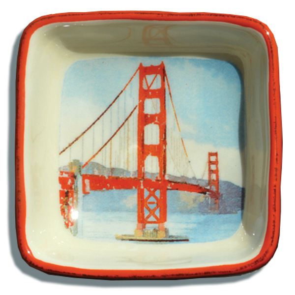600x600 Golden Gate Bridge Watercolor Trinket Tray San Francisco Mercantile
