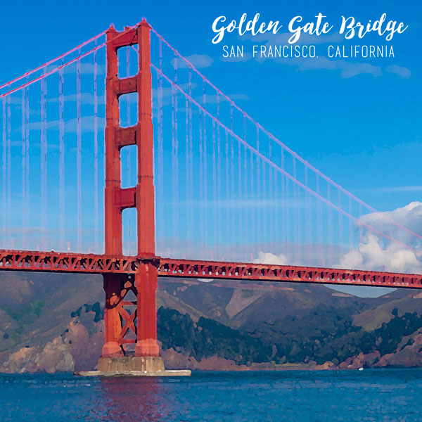 600x600 Scrapbook Customs Left Watercolor Golden Gate Bridge Paper