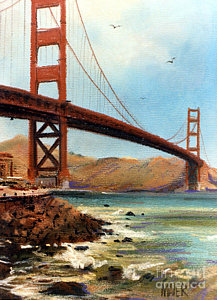 217x300 San Francisco Golden Gate Bridge Paintings Fine Art America